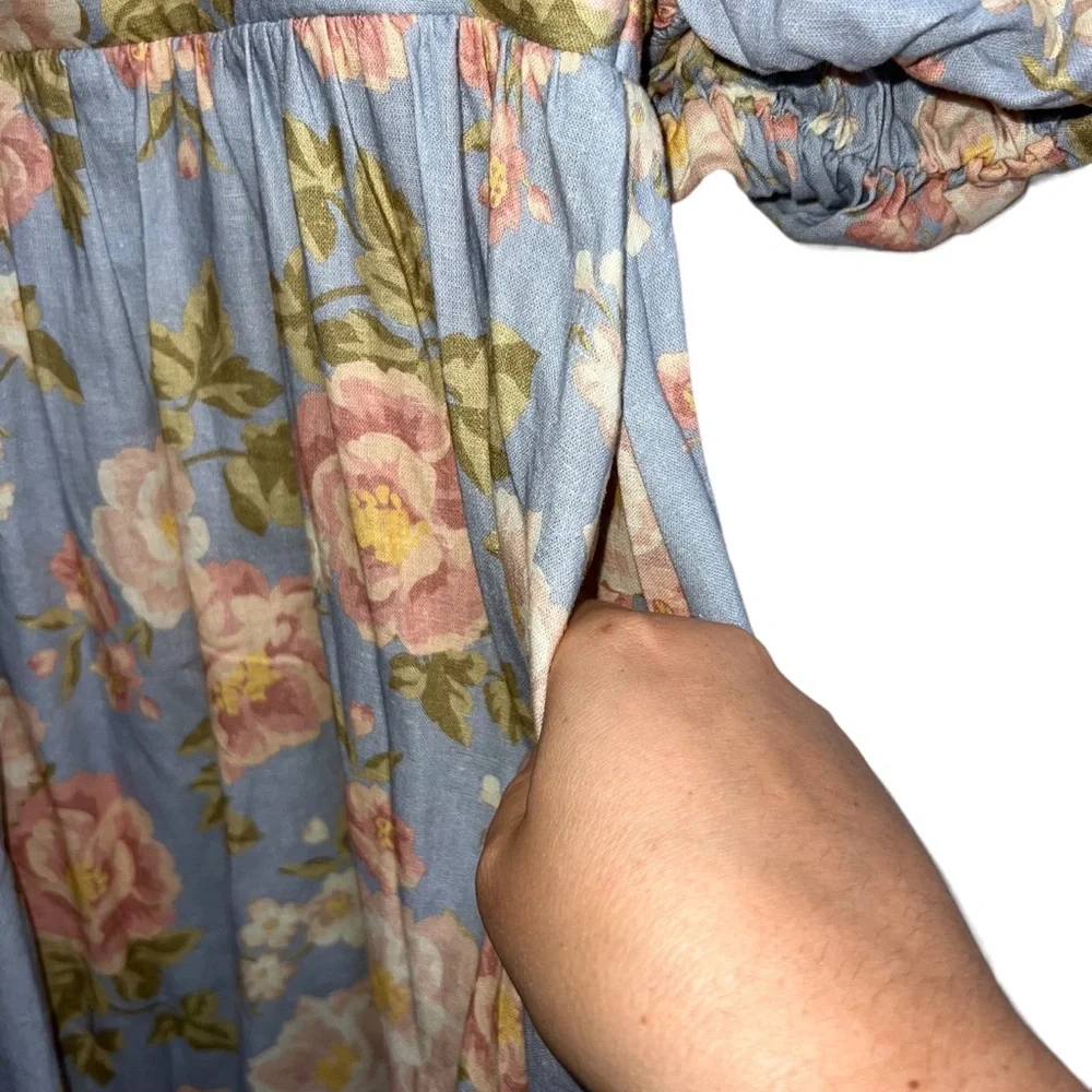NEW NWT Yumi Kim Gayle Linen Dress In Mellow Brook Crystal Floral Print